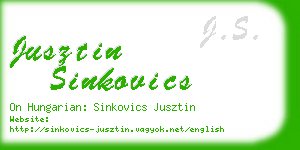 jusztin sinkovics business card